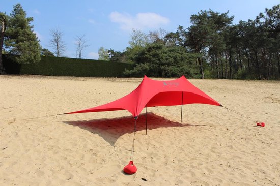 Tiptopshade Strandparasol Multifunctioneel Lichtgewicht - Rood/ Zwart - 5 Persoons — afbeelding 3