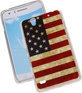Amerikaanse Vlag TPU Cover Case voor Sony Xperia C4 Hoesje