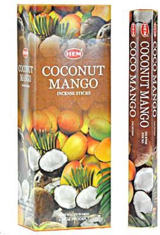 Foto: Hem wierook coconut mango slof 6 pakjes 120 stokjes 