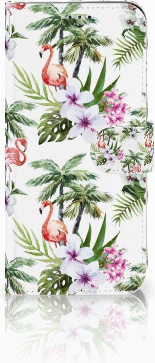 Samsung Galaxy A50 Telefoonhoesje met Pasjes Flamingo Palms