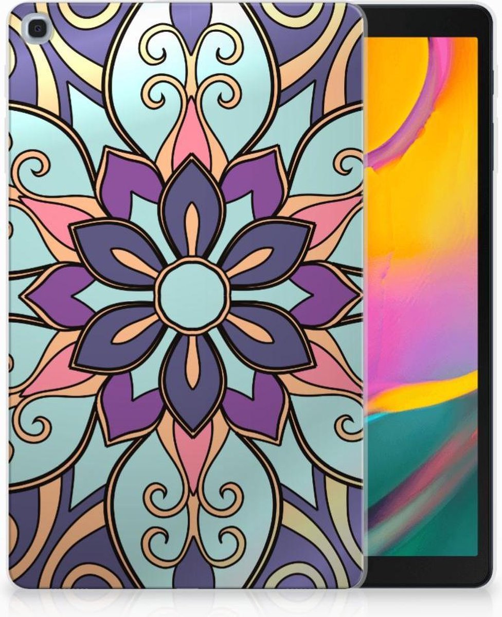 Samsung Galaxy Tab A 10.1 (2019) Siliconen Hoesje Purple Flower