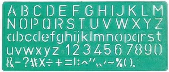 Linex 100412304 Lettres, chiffres et symboles en polypropylène vert pochoir lettrage
