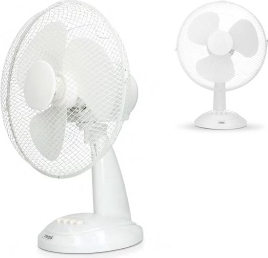 Ventilateur portable flexible 2 en 1 ø20 cm avec batterie Li-ion 99380 Blanc