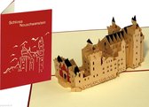 Popcards popupkaarten - Duitsland Beieren, Schloss Neuschwanstein, Doornroosje Sprookjes Kasteel pop-up kaart 3D wenskaart