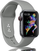 Eyzo Siliconen bandje - bandje geschikt voor Apple Watch Series 1, 2, 3, 4, 5 en 6 & SE - 38 en 40 mm - Licht Grijs - Large