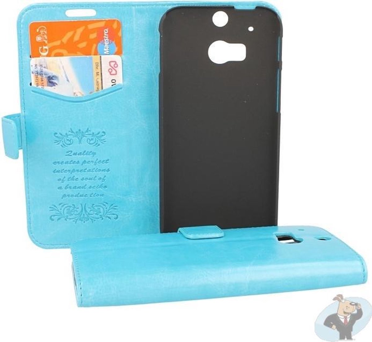 HTC One M8 Portemonnee Hoesje - Classic Style Blauw