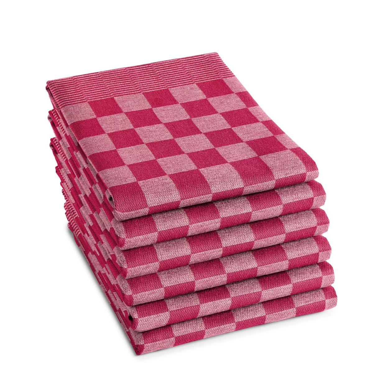 DDDDD - Barbeque - 6x Theedoeken - Set van 6 - 65x65cm - Rood