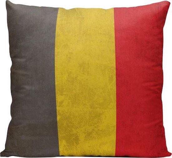 Belgische Vlag (Belgie) - Sierkussen - 40 x 40 cm - Reizen / Vakantie - Reisliefhebbers - Voor op de bank/bed