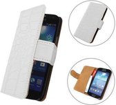 TCC Luxe Hoesje Samsung Galaxy S (Plus) Book Case Flip Cover I9000 - Croco Wit