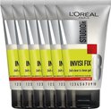 L'Oréal Paris Studio Line Invisi Fix 24h Clear & Clean - Super Sterke Fixatie Haargel - 6 x 150 ml - Voordeelverpakking