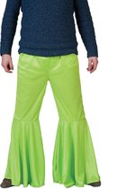 Funny Fashion - Hippie Kostuum - Hippie Broek Groen Man - groen - Maat 56-58 - Carnavalskleding - Verkleedkleding