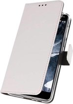Booktype Telefoonhoesjes - Bookcase Hoesje - Wallet Case -  Geschikt voor Nokia 5.1 - Wit