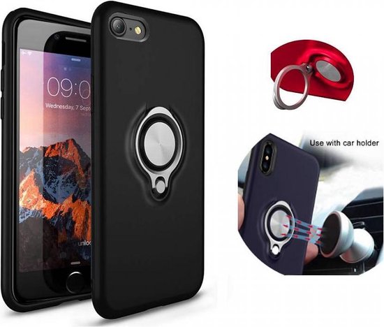 Hoesje BackCover Case Ring voor Apple iPhone 8 Plus/7 Plus Zwart | bol.com