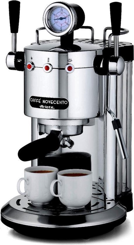 Ariete Retro Espressomachine - Voor Gemalen of Pads - Chroom