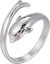 24/7 Bijoux Collection Dolphin Ring réglable - Ring réglable - Argent de couleur