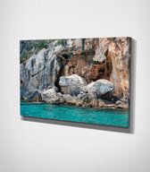 Sardinia, Eastcoast, Italy - 120 x 80 cm - Landschap - Schilderij - Canvas - Slaapkamer - Wanddecoratie  - Slaapkamer - Foto op canvas