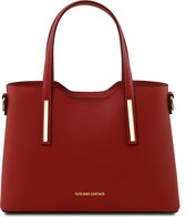 Tuscany Leather Dames Handtas Olimpia klein formaat - Rood- Ruga leer - TL141521