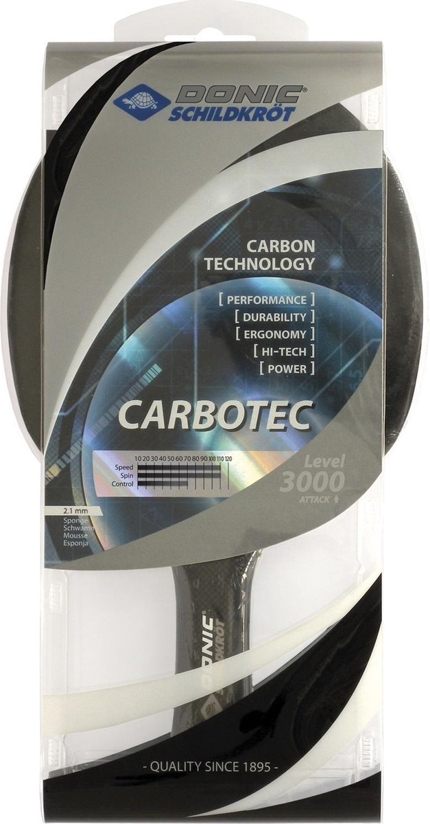 Donic Schildkröt Tafeltennisbat Carbotec 3000 Attack Zwart