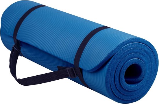 Sportbay - Fitnessmat - 180 cm x 60 cm x 1.6 cm - Blauw | bol.com