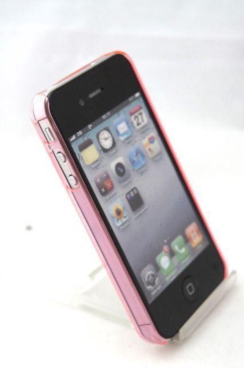 Hardcase transparant roze voor iPhone 4 en 4S
