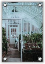 Tuinposter Kas met Planten 40x60cm- Foto op Tuinposter (wanddecoratie voor buiten en binnen)