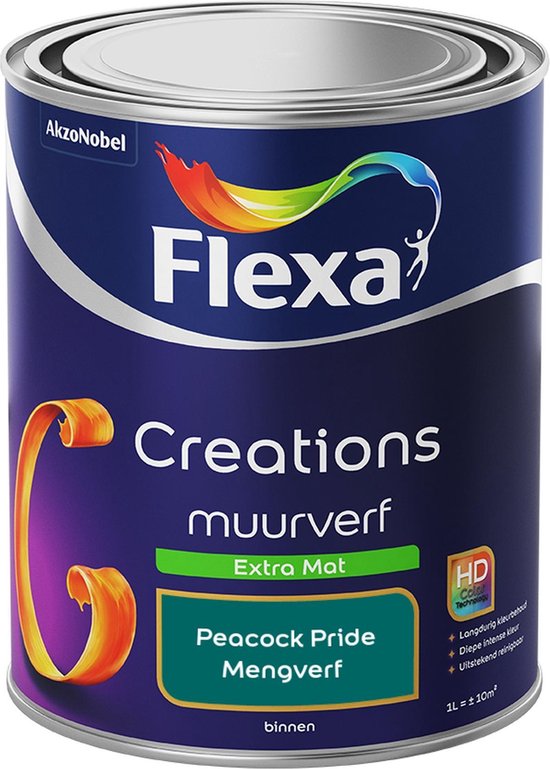 Flexa Creations - Muurverf Extra Mat - Peacock Pride - Mengkleuren Collectie - 1 Liter