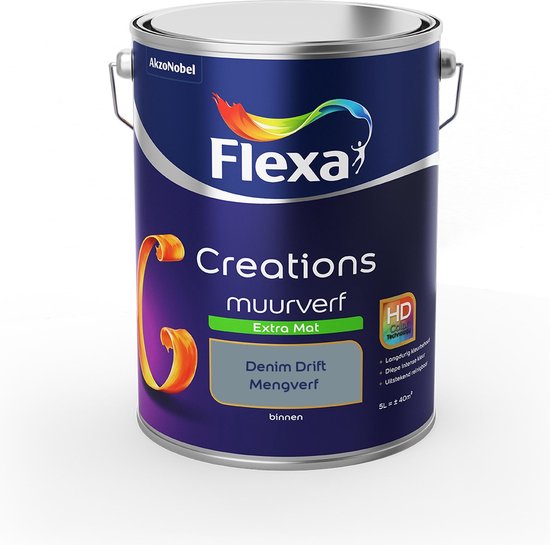 Flexa Creations Muurverf Extra Mat - Denim Drift - Mengkleuren Collectie - 5 Liter