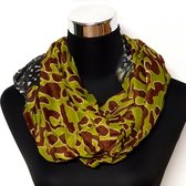Zomer sjaal groen panter / luipaard print / Ronde col shawl