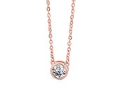 The Jewelry Collection Ketting Zirkonia 41 + 4 cm - Staal