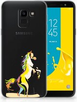 Geschikt voor Samsung Galaxy J6 2018 Uniek TPU Hoesje Horse Color