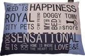 Lex & Max Happiness Housse ample pour chien Coussin Rectangle 100x70cm Fadedblue