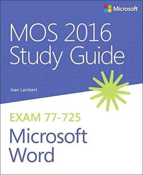 MOS 2016 Study Guide for Microsoft Word - cover