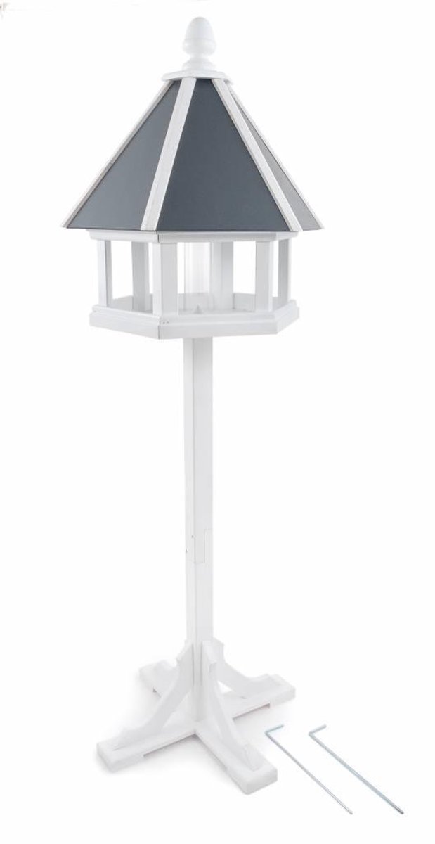 Windhager Vogelvoersilo Easy, vogelhuis, voederhuis, vogelhuisje, vogelvoederstation om op te hangen, vogelzilver, 100 x 140 x 260 mm