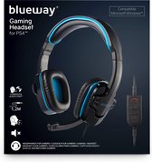 Blueway Stereo Gaming Headset - PS4 & PC - Zwart/Blauw