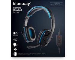 Blueway Stereo Gaming Headset - PS4 & PC - Zwart/Blauw