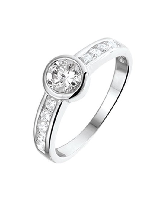 The Jewelry Collection Ring Zirkonia - Zilver