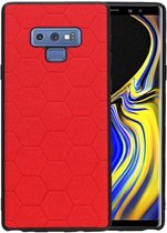 Hexagon Hard Case - Telefoonhoesje - Backcover Hoesje - achterkant hoesje - Geschikt voor Samsung Galaxy Note 9 - Rood