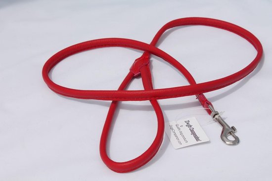 Dog's Companion Leren Hondenriem 180 cm x 8 mm - Rood