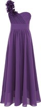 Feest jurk lang one shoulder Paars 6 kleuren