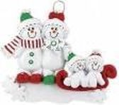 Ornament kersthanger Sneeuwpop 4 met slee