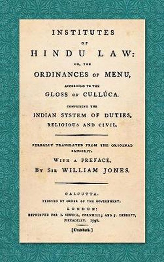 Institutes of Hindu Law - cover