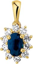 The Jewelry Collection Hanger Saffier En Zirkonia - Goud