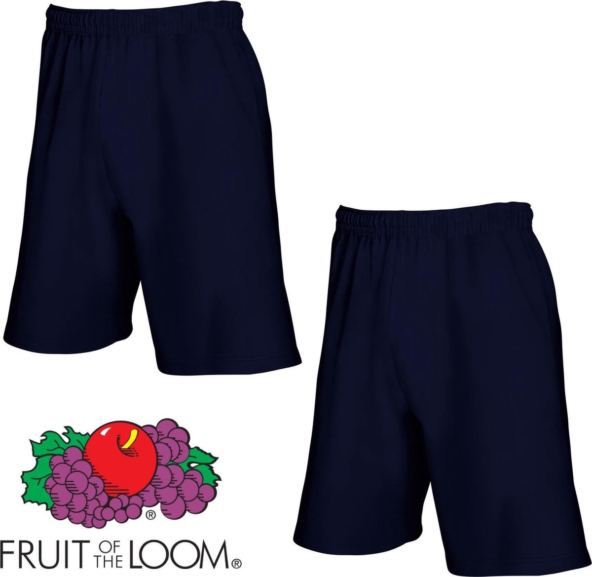 Fruit of the Loom (2 Pack) Korte Broeken Blauw Maat XL