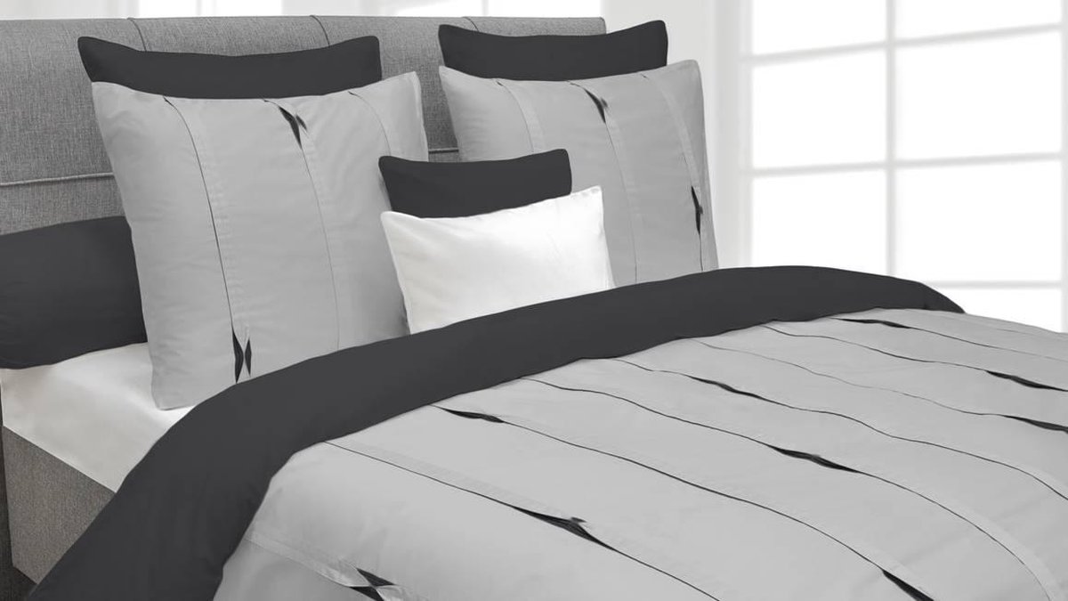 Heckettlane Heckett & Lane Hopper Dekbedovertrek - Tweepersoons - 200x200/220 cm - Glacier Grey/Dark Gull Grey