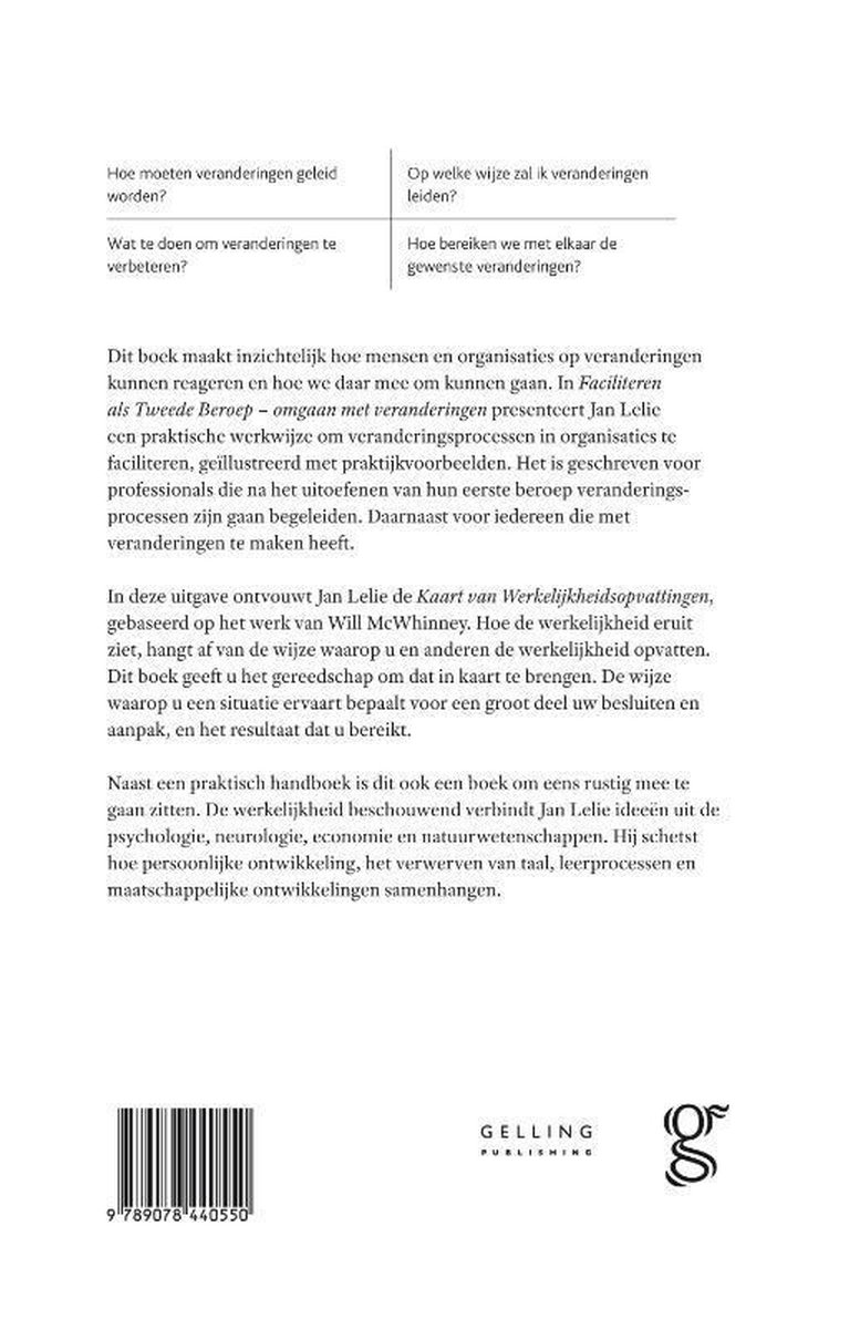 Faciliteren als tweede beroep - back cover