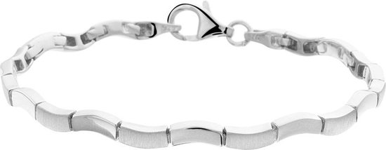 The Jewelry Collection Bracelet Poli / mat 4.2 mm 19 cm - Argent
