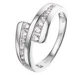 The Jewelry Collection Ring Zirkonia - Zilver