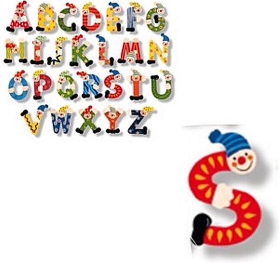 Houten naam letter clown, S