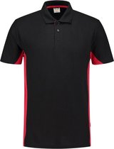 Tricorp Poloshirt Bicolor 202004 Zwart/Rood - Maat XS