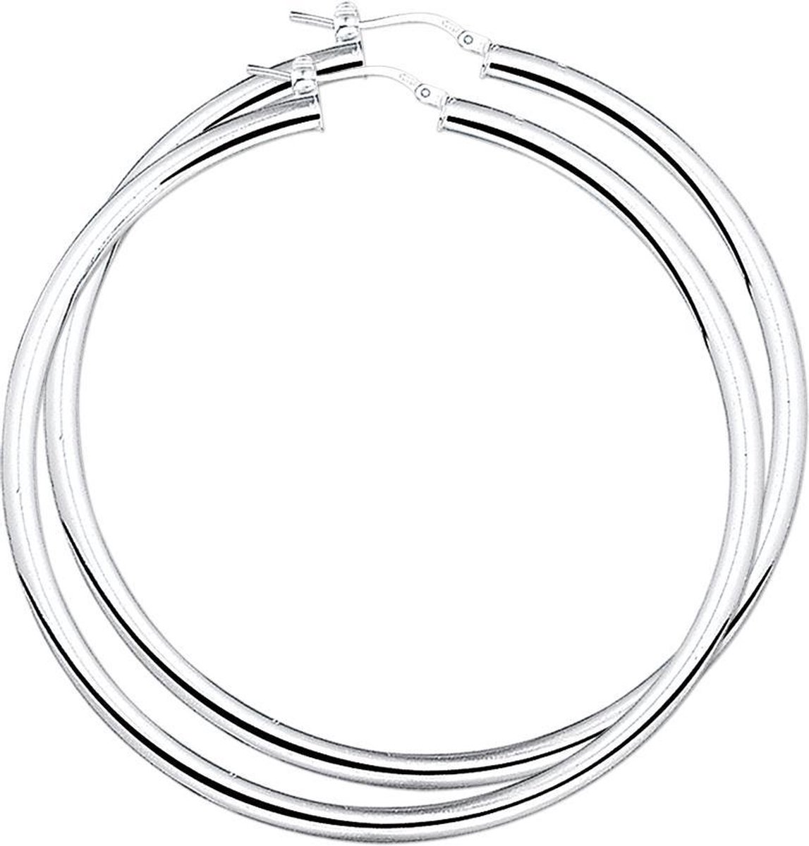 The Jewelry Collection Oorringen Ronde Buis - Zilver